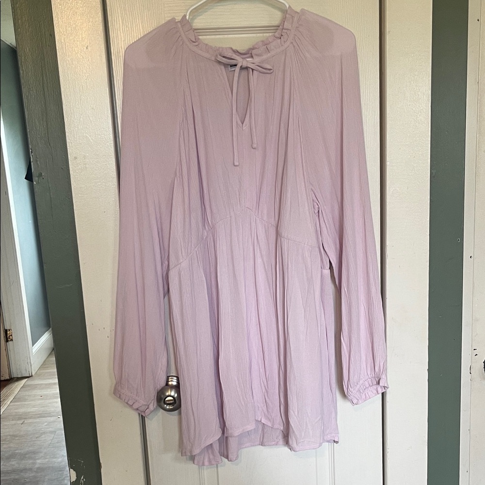 Sonoma Light Lavender Tie-Front Peasant Tunic maternity top